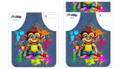 Panel k ušití  - Zástěra - malá, střední nebo velká - s kapsou nebo bez  - výběr z variant a materiálů -Dino  malíř (2)