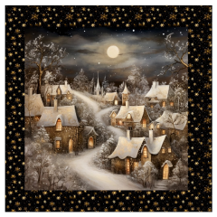 OB Panel k ušití  - dekorativní polštář - zimní krajina - domečky (vánoční) výběr z variant