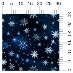 OB Metráž vánoční Metráž sněhové vločky na modré náš tisk na objednávku – výběr z materiálů