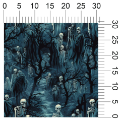 OB Metráž lebky, kostry, hřbitov - halloween náš tisk na objednávku – výběr z materiálů