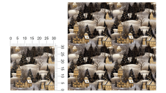 Vzor - vánoční vzor - zimní krajina - domečky (1)