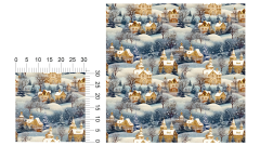 Vzor - vánoční vzor - zimní krajina - domečky (2)