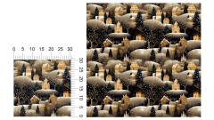 Vzor - vánoční vzor - zimní krajina - domečky (2)