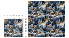 Vzor - vánoční vzor - zimní krajina - domečky (2)