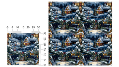 Vzor - vánoční vzor - zimní krajina - domečky (2)