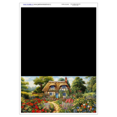 OB Panel  o rozměru 25x35 cm - vhodný na ušití peněženky - vesnický dům výběr z variant materiálu - vlastní sublimační tisk na objednávku