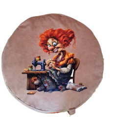 Panel k ušití  - kulatý polštář - podsedák (+ 2x bonusový panel 30x30 cm) (2)