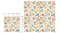 Vzor - květy - imitace výšivky (nejedná se o vyšívanou látku - vzor výšivky je tisk) (2)