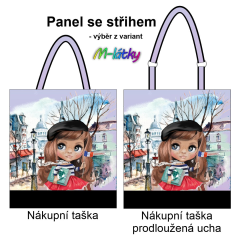 OB Nákupní taška - dívka v Paříži panel se střihem náš tisk na objednávku