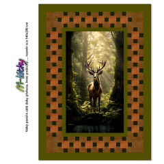 OB Velký panel k ušití - cca 144 x200 cm - jelen  (přehoz, deka, podložka, apod.) tisk na objednávku