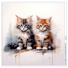 OB Panel k ušití  - dekorativní polštář - kočky (mainská mývalí kočka) výběr z variant