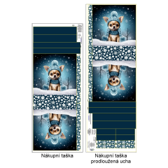 Panel k ušití  - nákupní taška/nákupní taška s prodluženými uchy - výběr z typu a materiálů  - čivava (2)
