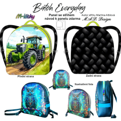 OB D - Panel k ušití - batůžek  Everyday + bonusový panel 30x30 cm - střih Martina Alblová - traktor fotonávod v popisu produktu