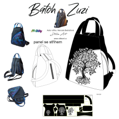 OB B - Panel k ušití - Batoh Zuzi - střih Stilla Art (Marcela Bednářová) - strom života fotonávod v popisu produktu