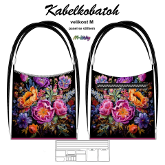 OB Panel Kabelkobatoh Nancy velikost M  - vlastní tisk na objednávku - vzor vyšívaných květů návod k panelu zdarma - více v popisu produktu