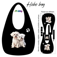 OB Hobo bag Basic  (nákupní taška) - Maltézský psík - panel se střihem tisk na objednávku