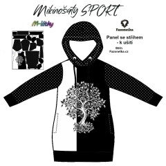 OB F - Panel k ušití  - dámské mikinošaty SPORT XS - XXXL  - strom života Digitální tisk m-látky - výběr z variant  střih Fazonetka