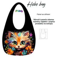 OB Panel k ušití  - Hobo bag Basic  (nákupní taška) - kočka - výběr z materiálů
