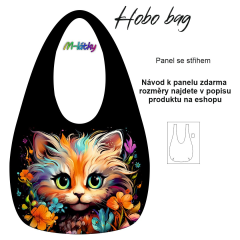 OB Panel k ušití  - Hobo bag  (nákupní taška) - kočka - výběr z materiálů