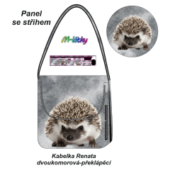 OB Panel se střihem -  Kabelka Renata - dvoukomorová překlápěcí - ježek návod k panelu zdarma - více v popisu produktu