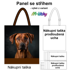 OB Nákupní taška - Rhodéský Ridgeback panel se střihem náš tisk na objednávku