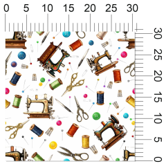 OB Metráž vzor  - šicí vzory - nitě, šicí stroje, špendlíky, knoflíky výběr z variant materiálu - vlastní tisk na objednávku