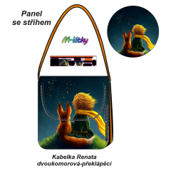 OB Panel se střihem -  Kabelka Renata - dvoukomorová překlápěcí - Malý princ návod k panelu zdarma - více v popisu produktu