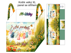 OB Panel k ušití - košík XL (na hračky, šicí nepořádek:) apod.) - Čisté prádlo Kočárkovina - fotonávod v popisu produktu