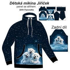 OB F - Panel  - dětská mikina Jiříček (širší verze) - lední medvědi Panel k ušití - výběr z variant materiálu