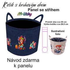OB Panel k ušití - košík s kruhovým dnem - háčkování, pletení Kočárkovina - fotonávod v popisu produktu