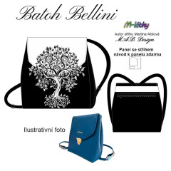OB D - Panel batoh Bellini + bonusový panel 23x23 cm - střih Martina Alblová - strom života panel se setřihem tisk na objednávku