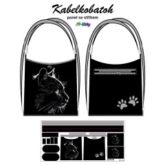 OB Panel k ušití Kabelkobatoh Nancy   - výběr z variant materiálu - černá kočka návod k panelu zdarma - více v popisu produktu