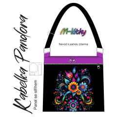 OB Panel k ušití - Crossbody kabelka Pandora - Barevné květy vlastní tisk na objednávku - výběr z variant