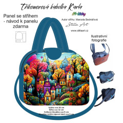 OB B - Panel k ušití - Tříkomorová kabelka Karla - střih Stilla Art (Marcela Bednářová) - domečky fotonávod v popisu produktu