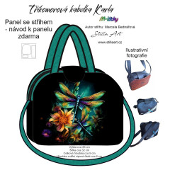 B - Panel k ušití - Tříkomorová kabelka Karla - střih Stilla Art (Marcela Bednářová) - bílá sova (3)