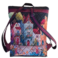 Panel se střihem - Batoh Sirena - dvoukomorový překlápěcí batoh (4)