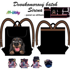 Panel se střihem - Batoh Sirena - dvoukomorový překlápěcí batoh - květy (9)