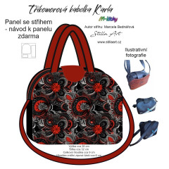 OB B - Panel k ušití - Tříkomorová kabelka Karla - střih Stilla Art (Marcela Bednářová) - ornamenty fotonávod v popisu produktu