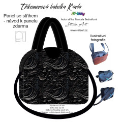 OB B - Panel k ušití - Tříkomorová kabelka Karla - střih Stilla Art (Marcela Bednářová) - 3D ornamenty fotonávod v popisu produktu