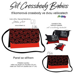 OB B - Panel k ušití - Set tříkomorých crossbody kabelek Babies - střih Stilla Art (Marcela Bednářová) - krajka fotonávod v popisu produktu