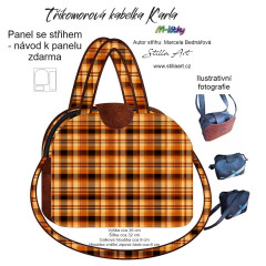 B - Panel k ušití - Tříkomorová kabelka Karla - střih Stilla Art (Marcela Bednářová) - káro (2)