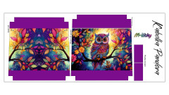 Panel k ušití - Crossbody kabelka Pandora - Provance - Sova (3)