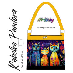 OB Panel k ušití - Crossbody kabelka Pandora - Kočky vlastní tisk na objednávku - výběr z variant