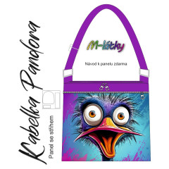 OB Panel k ušití - Crossbody kabelka Pandora - Pštros vlastní tisk na objednávku - výběr z variant