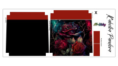 Panel k ušití - Crossbody kabelka Pandora - Gothic růře (3)