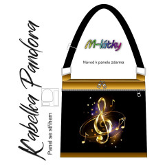 OB Panel k ušití - Crossbody kabelka Pandora - houslový klíč vlastní tisk na objednávku - výběr z variant