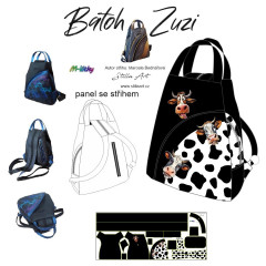 OB B Panel batoh Zuzi střih Marcela Bednářová - Tři sestry (krávy) panel se střihem tisk na ob jednávku