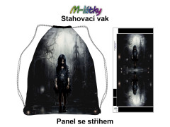 OB Panel se střihem k ušití - stahovací vak - Gothic dívka Materiál - výběr z variant