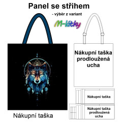 OB Nákupní taška - vlk panel se střihem náš tisk na objednávku