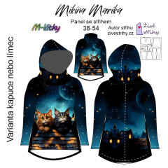 OB Z - Panel se střihem  Mikina Marika - mainské mývalí kočky výběr z variant materiálu